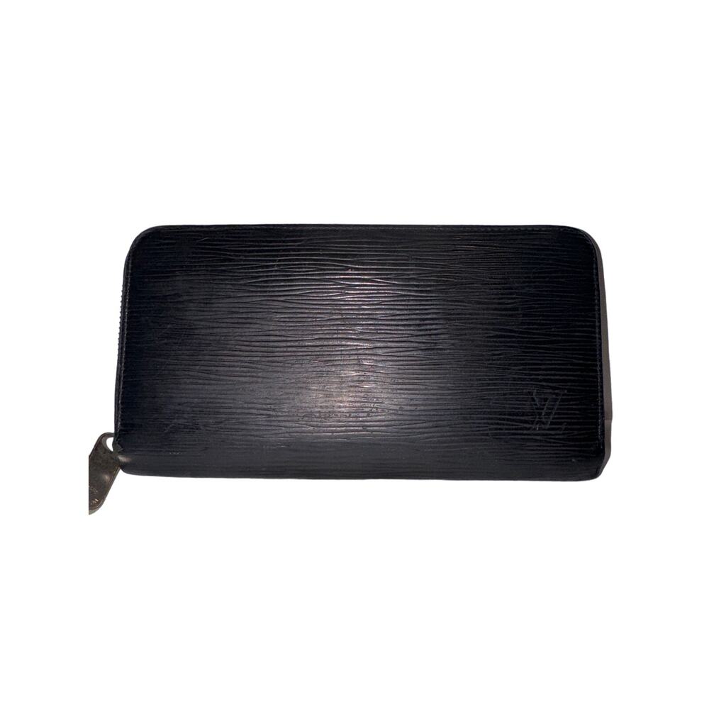Vintage Louis Vuitton Womens Black Epi Zippy Wallet